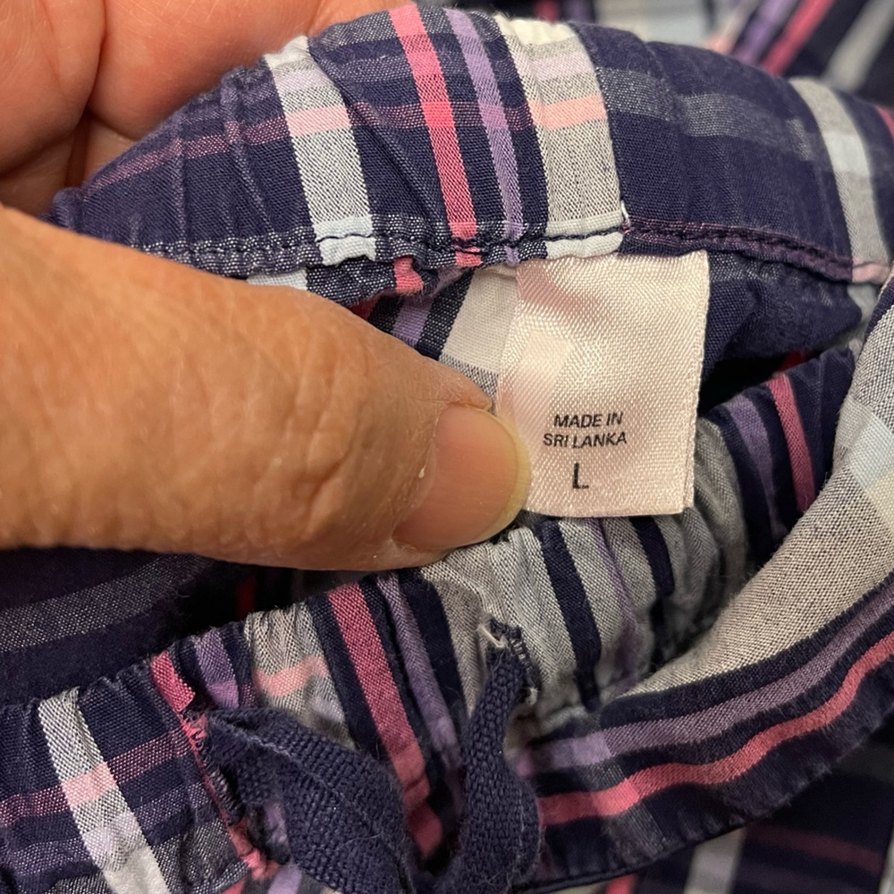 VICTORIA’S SECRET Pink & Navy Blue Plaid Pajama Set Cotton Size Large - Picture 6 of 6